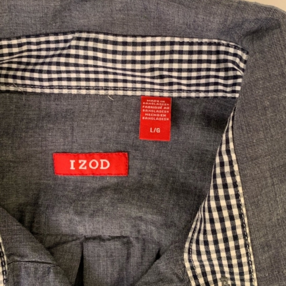 Izod Men's Long-sleeve gray button-down shirt - size large - Picture 4 of 6
